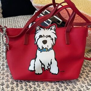 Marc Tetro Red Tote with Dog Design